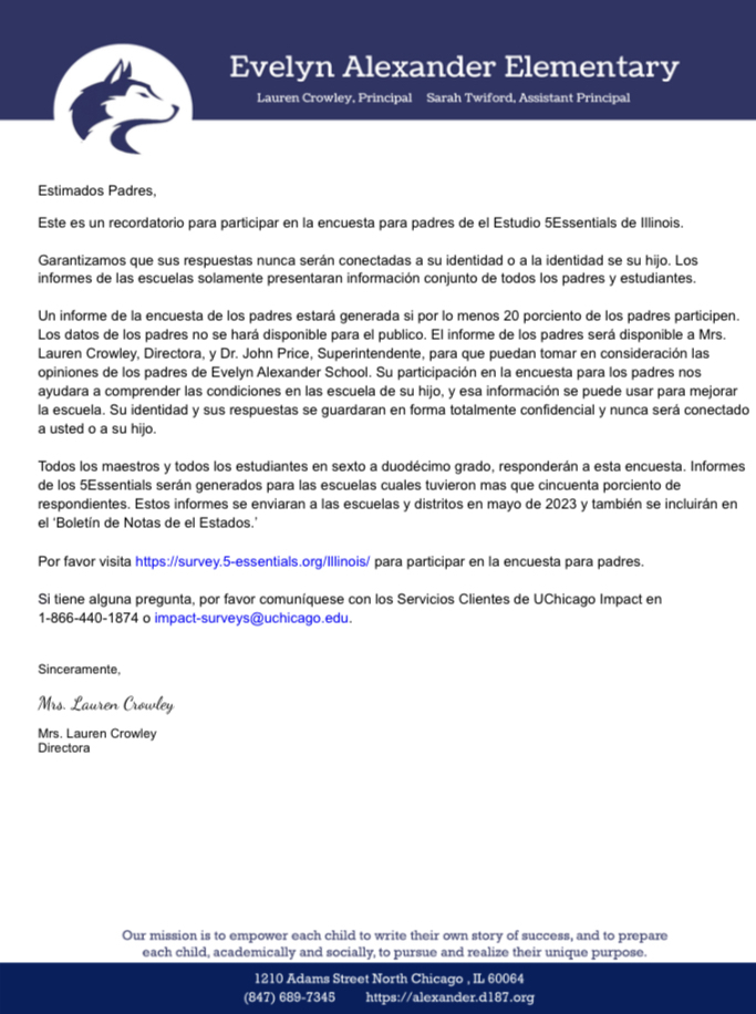 5Essentials Parent Survey